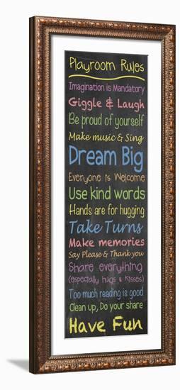 Playroom Rules Chalk-Lauren Gibbons-Framed Art Print