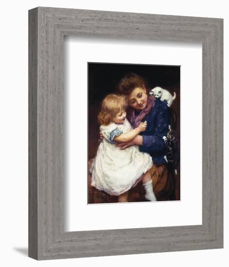 Playtime with Kittens-Arthur Elsley-Framed Premium Giclee Print