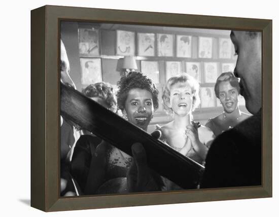 Playwright Lorraine Hansberry Enjoys Music at the Raisin in the Sun Opening Night Party at Sardis-Gordon Parks-Framed Premier Image Canvas
