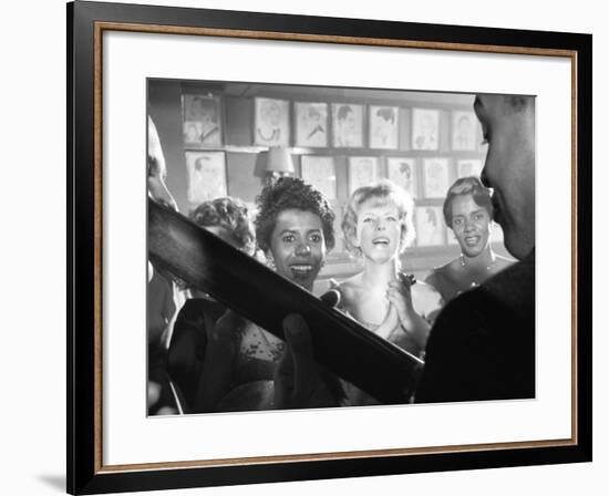 Playwright Lorraine Hansberry Enjoys Music at the Raisin in the Sun Opening Night Party at Sardis-Gordon Parks-Framed Premium Photographic Print