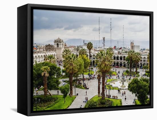 Plaza de Armas, elevated view, Arequipa, Peru, South America-Karol Kozlowski-Framed Premier Image Canvas