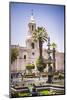 Plaza De Armas Fountain and Basilica Cathedral of Arequipa, Arequipa, Peru, South America-Matthew Williams-Ellis-Mounted Photographic Print