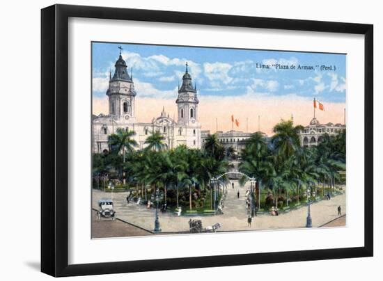 Plaza De Armas, Lima, Peru, Early 20th Century-null-Framed Giclee Print