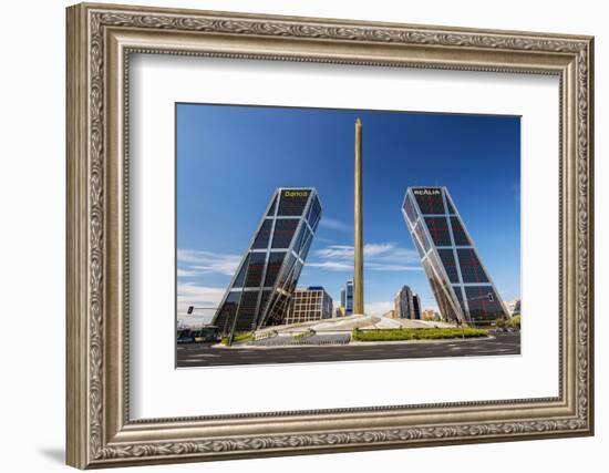 Plaza De Castilla with Puerta De Europa Twin Towers, Madrid, Comunidad De Madrid, Spain-Stefano Politi Markovina-Framed Photographic Print