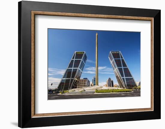 Plaza De Castilla with Puerta De Europa Twin Towers, Madrid, Comunidad De Madrid, Spain-Stefano Politi Markovina-Framed Photographic Print