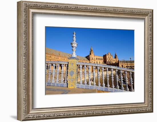 Plaza De Espana, Built for the Ibero-American Exposition of 1929, Seville, Andalucia, Spain-Carlo Morucchio-Framed Photographic Print