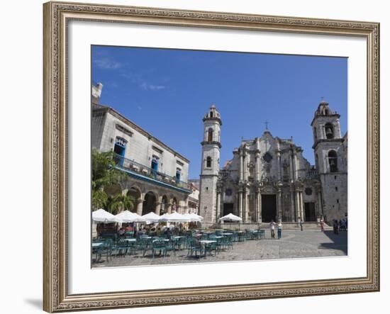 Plaza De La Catedral With Cathedral, Old Havana, Cuba, West Indies, Central America-Martin Child-Framed Photographic Print