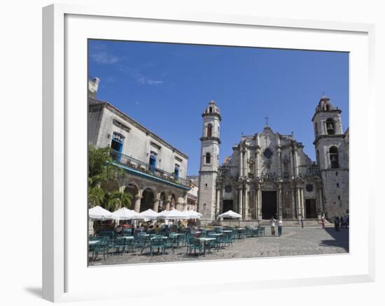 Plaza De La Catedral With Cathedral, Old Havana, Cuba, West Indies, Central America-Martin Child-Framed Photographic Print