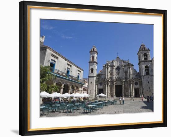 Plaza De La Catedral With Cathedral, Old Havana, Cuba, West Indies, Central America-Martin Child-Framed Photographic Print