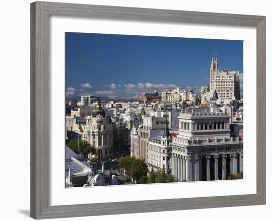 Plaza De La Cibeles, Madrid, Spain-Walter Bibikow-Framed Photographic Print