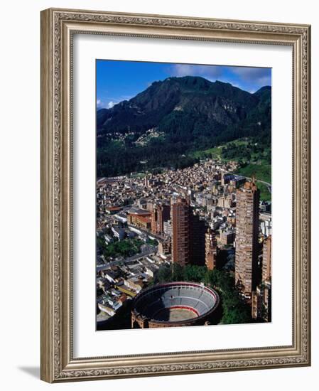 Plaza De Toros De Santamaria and Skyscraper Complex of Torres Del Parque, Bogota, Colombia-Krzysztof Dydynski-Framed Photographic Print