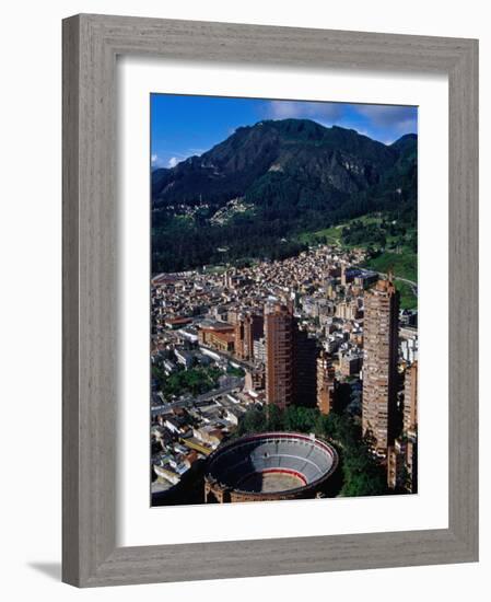 Plaza De Toros De Santamaria and Skyscraper Complex of Torres Del Parque, Bogota, Colombia-Krzysztof Dydynski-Framed Photographic Print