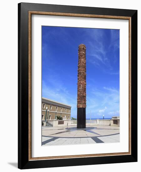 Plaza del Quinto Centenario, Totem Pole Statue, Old San Juan, San Juan, Puerto Rico, USA-Wendy Connett-Framed Photographic Print