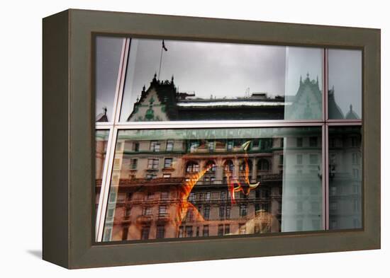 Plaza Hotel Reflection-null-Framed Stretched Canvas