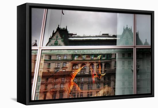 Plaza Hotel Reflection-null-Framed Stretched Canvas