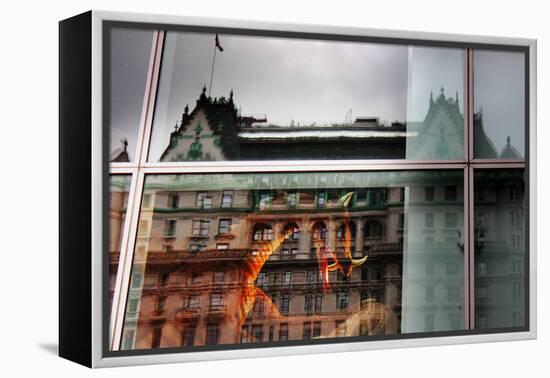 Plaza Hotel Reflection-null-Framed Stretched Canvas