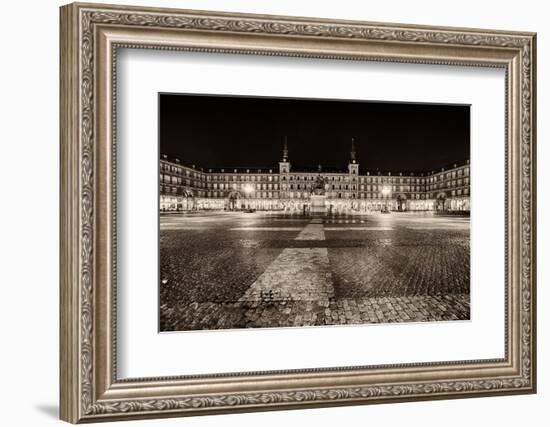 Plaza Mayor After Midnight, Madrid, Spain-George Oze-Framed Photographic Print