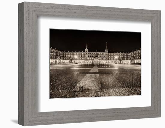 Plaza Mayor After Midnight, Madrid, Spain-George Oze-Framed Photographic Print