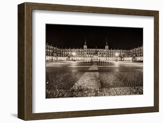 Plaza Mayor After Midnight, Madrid, Spain-George Oze-Framed Photographic Print