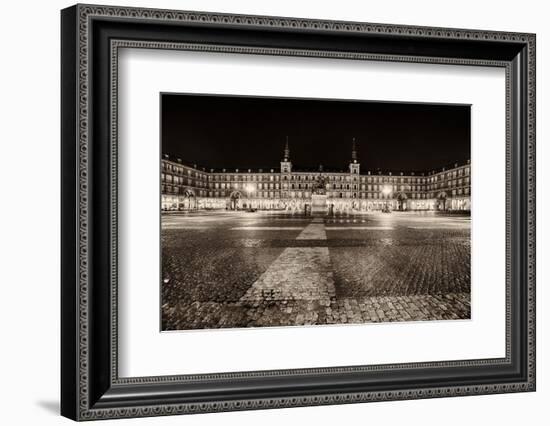 Plaza Mayor After Midnight, Madrid, Spain-George Oze-Framed Photographic Print