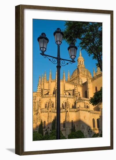 Plaza Mayor and the Imposing Gothic Cathedral of Segovia, Castilla Y Leon, Spain, Europe-Martin Child-Framed Photographic Print