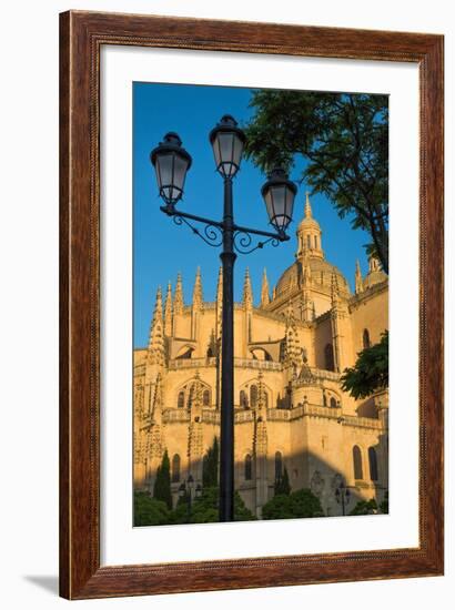 Plaza Mayor and the Imposing Gothic Cathedral of Segovia, Castilla Y Leon, Spain, Europe-Martin Child-Framed Photographic Print