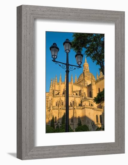 Plaza Mayor and the Imposing Gothic Cathedral of Segovia, Castilla Y Leon, Spain, Europe-Martin Child-Framed Photographic Print