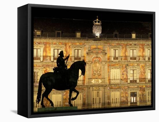 Plaza Mayor by Night, Madrid, Spain-Sergio Pitamitz-Framed Premier Image Canvas