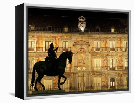 Plaza Mayor by Night, Madrid, Spain-Sergio Pitamitz-Framed Premier Image Canvas