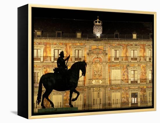 Plaza Mayor by Night, Madrid, Spain-Sergio Pitamitz-Framed Premier Image Canvas