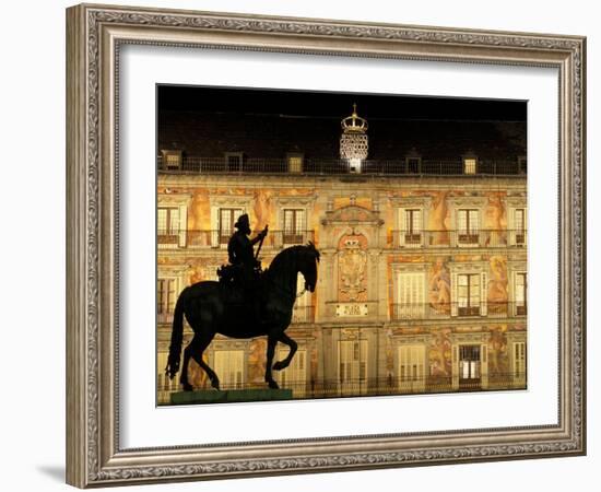 Plaza Mayor by Night, Madrid, Spain-Sergio Pitamitz-Framed Photographic Print