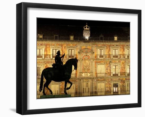 Plaza Mayor by Night, Madrid, Spain-Sergio Pitamitz-Framed Photographic Print