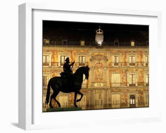 Plaza Mayor by Night, Madrid, Spain-Sergio Pitamitz-Framed Photographic Print