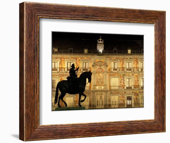 Plaza Mayor by Night, Madrid, Spain-Sergio Pitamitz-Framed Photographic Print