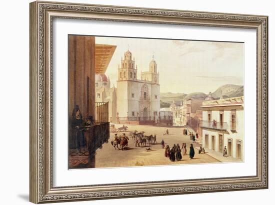 Plaza Mayor De Guonajuato (Coloured Engraving)-Carlos Nebel-Framed Giclee Print