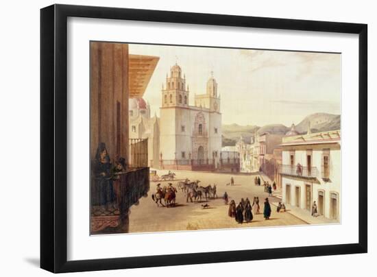 Plaza Mayor De Guonajuato (Coloured Engraving)-Carlos Nebel-Framed Giclee Print