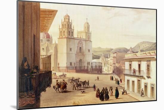 Plaza Mayor De Guonajuato (Coloured Engraving)-Carlos Nebel-Mounted Giclee Print