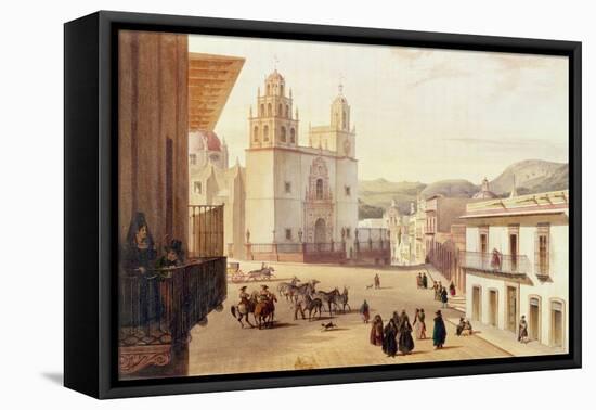 Plaza Mayor De Guonajuato (Coloured Engraving)-Carlos Nebel-Framed Premier Image Canvas