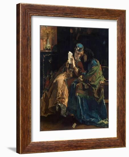 Pleasant Letter, 1860S-Alfred Stevens-Framed Giclee Print