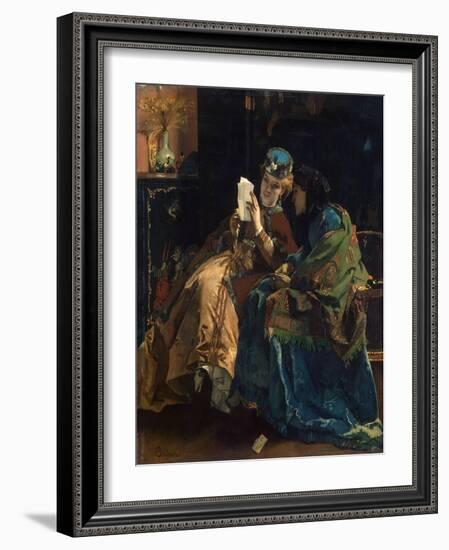 Pleasant Letter, 1860S-Alfred Stevens-Framed Giclee Print