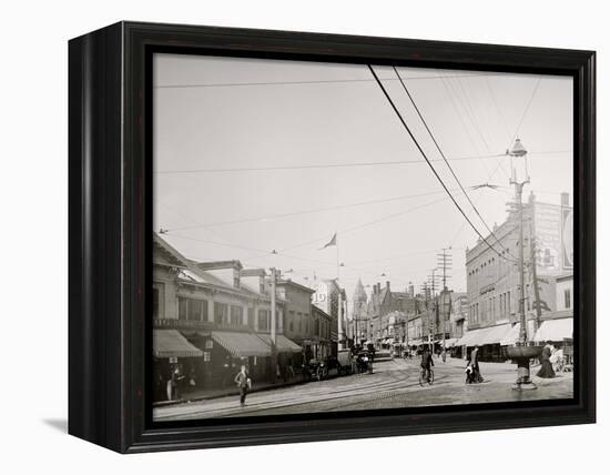 Pleasant St. from Malden Sq., Malden, Mass.-null-Framed Stretched Canvas