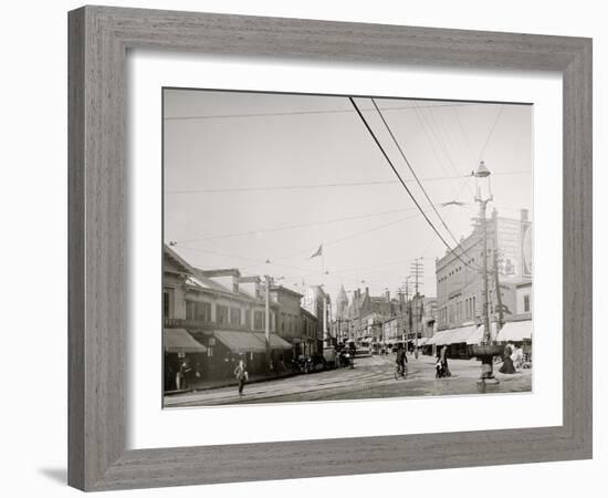 Pleasant St. from Malden Sq., Malden, Mass.-null-Framed Photo