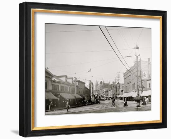 Pleasant St. from Malden Sq., Malden, Mass.-null-Framed Photo