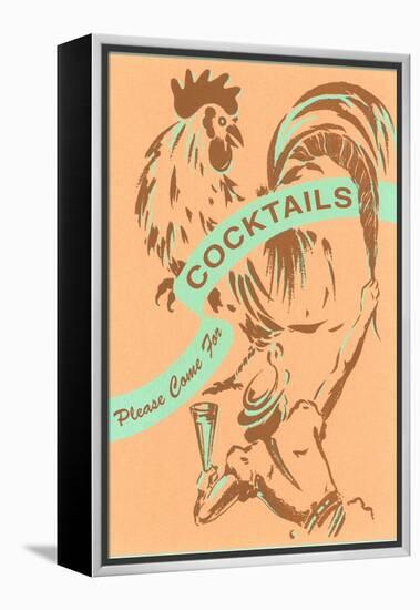 Please Come for Cocktails-null-Framed Stretched Canvas