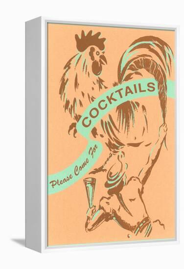 Please Come for Cocktails-null-Framed Stretched Canvas