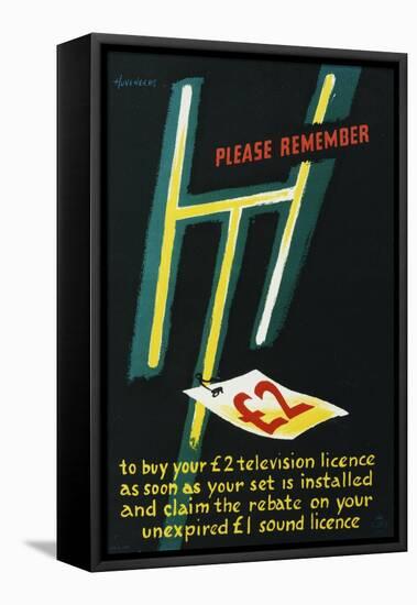 Please Remember to Buy Your £2 Television Licence-Peter Huveneers-Framed Stretched Canvas