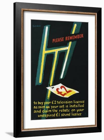 Please Remember to Buy Your £2 Television Licence-Peter Huveneers-Framed Art Print