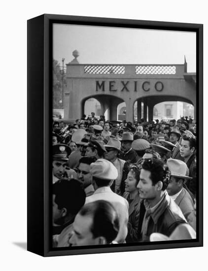 Pleased Throng Watching Willam E. Cook Jr.'s Extradition at Tijuana-Allan Grant-Framed Premier Image Canvas