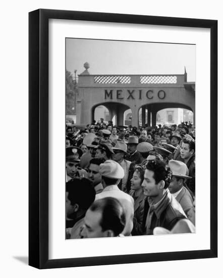 Pleased Throng Watching Willam E. Cook Jr.'s Extradition at Tijuana-Allan Grant-Framed Photographic Print