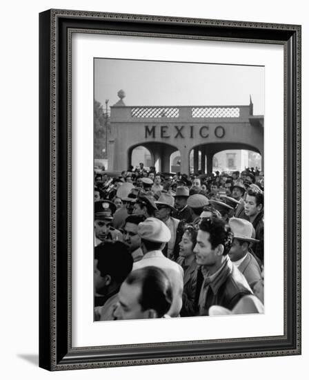 Pleased Throng Watching Willam E. Cook Jr.'s Extradition at Tijuana-Allan Grant-Framed Photographic Print